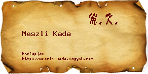 Meszli Kada névjegykártya